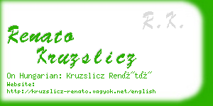 renato kruzslicz business card